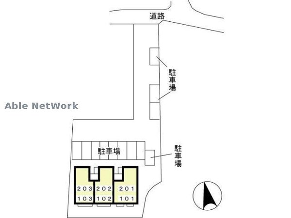 エントランス部分(敷地の配置図)