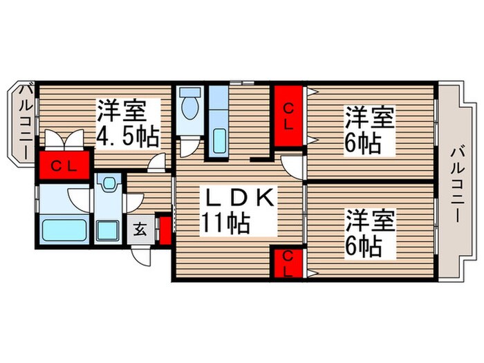 メゾンパークス武蔵野の間取り図