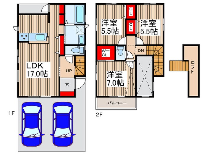 仮)川越市的場新築MAISON　2号棟の間取り図
