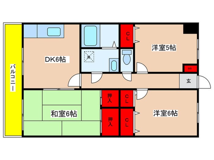 第９旭マンションの間取り図
