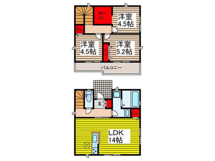 三室戸建Hの間取り図