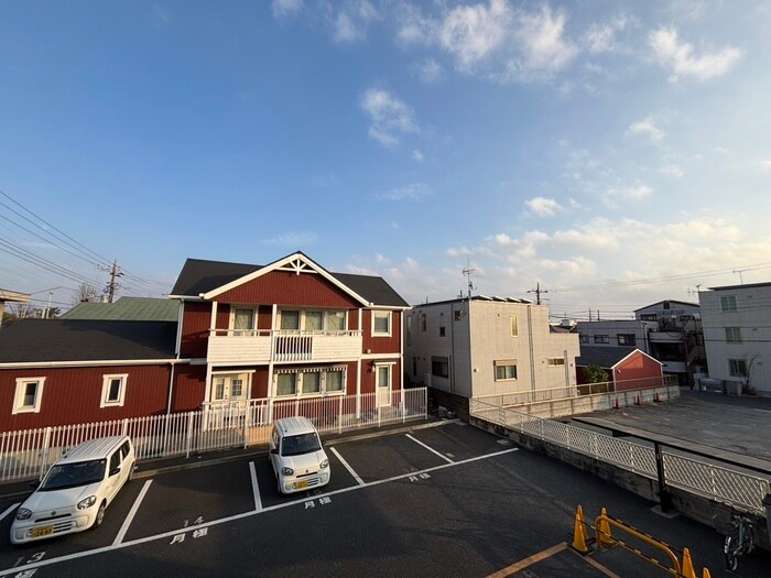 花ハウスの室内からの展望