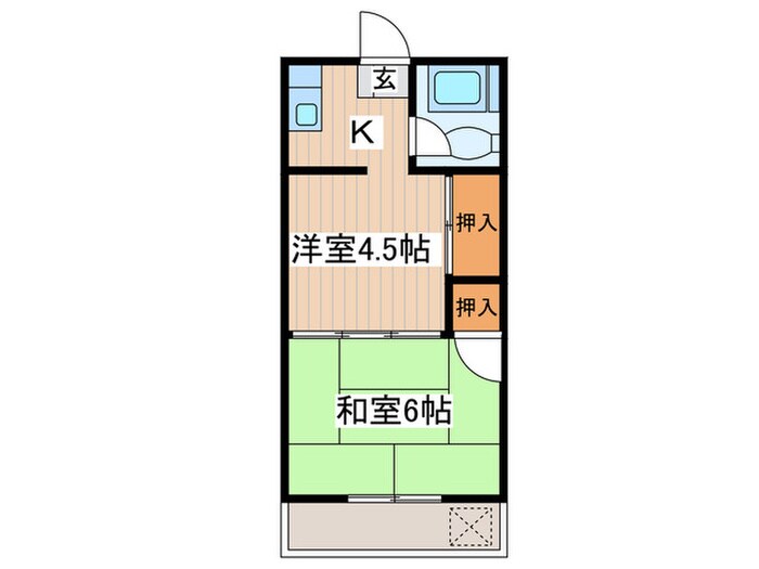 岡本ハイツの間取り図