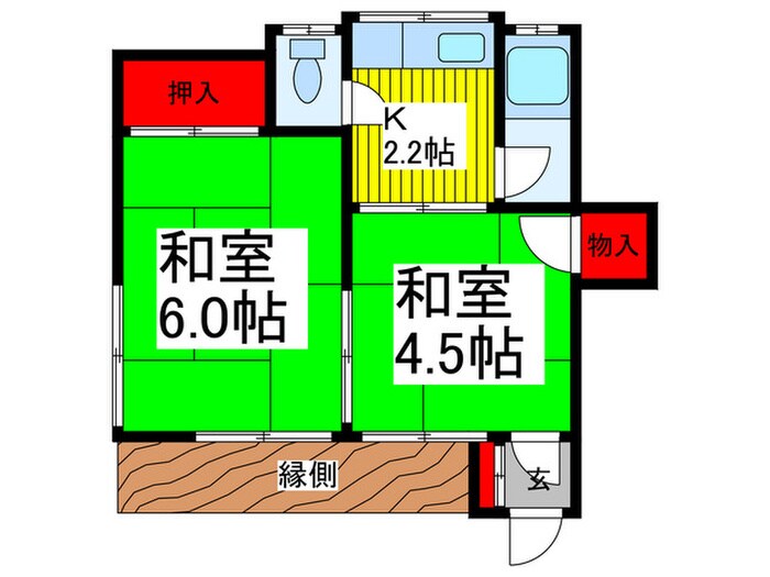 楽々荘の間取り図