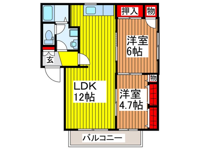 フジヤクレストコ－トＡの間取り図