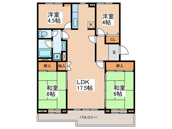 昭島つつじが丘ハイツ１２号棟の間取り図