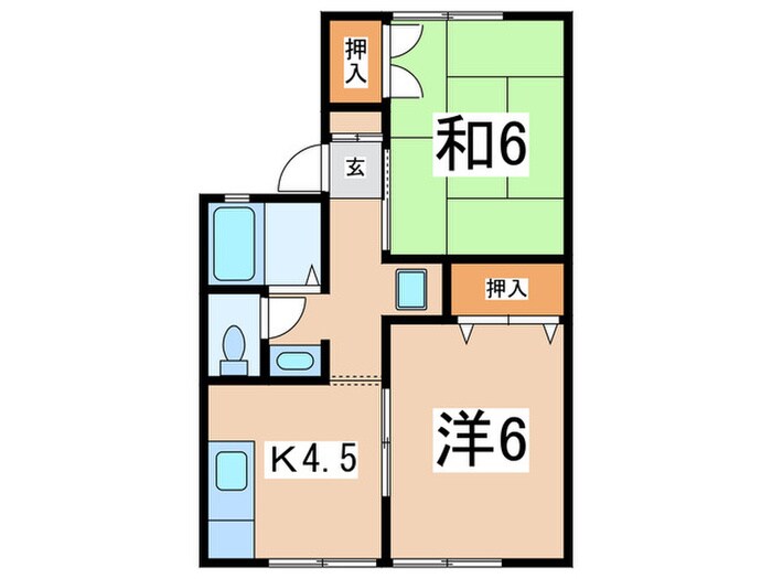 コ－トユ－トピアＢの間取り図