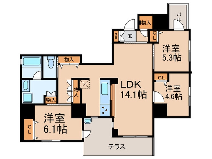 オージュＳｈｉｂｕｙａの間取り図