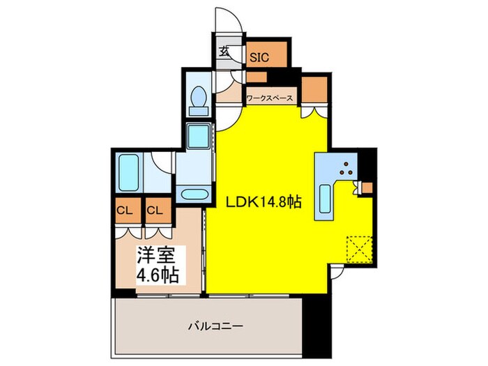 バウスフラッツ蔵前の間取り図
