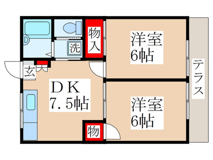 コーポタマの間取り図