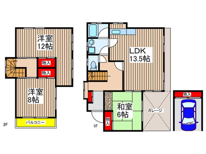 新倉2丁目高田様貸家の間取り図
