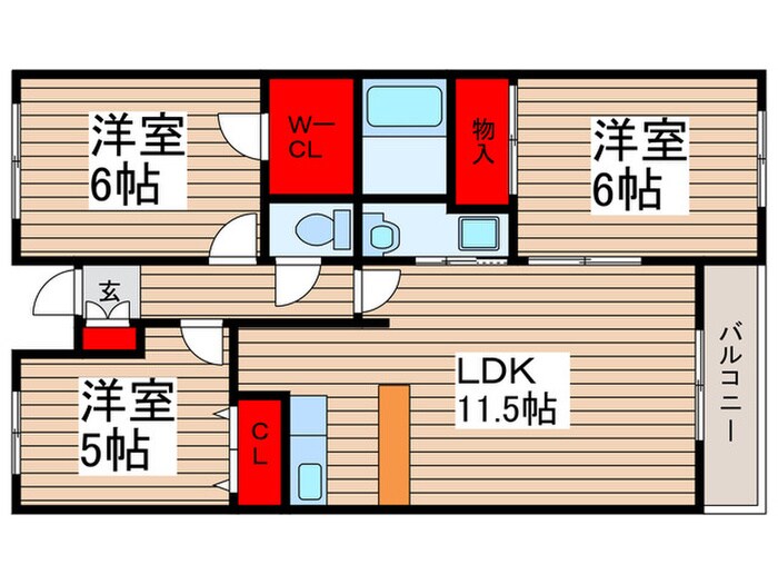 パティオス若葉の間取り図