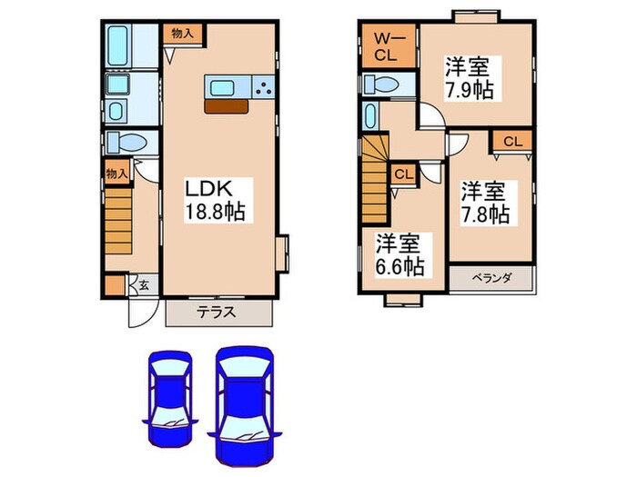 永井貸家A号棟の間取り図