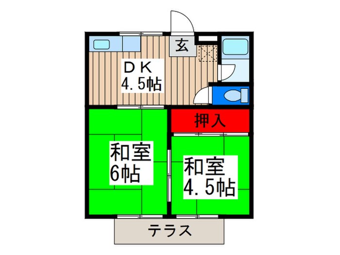 グリ－ンハイツＡの間取り図