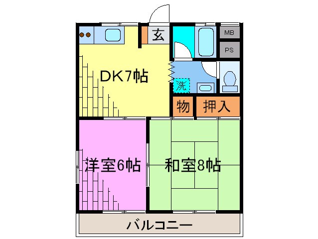 リバーランドハイツＢの間取り図