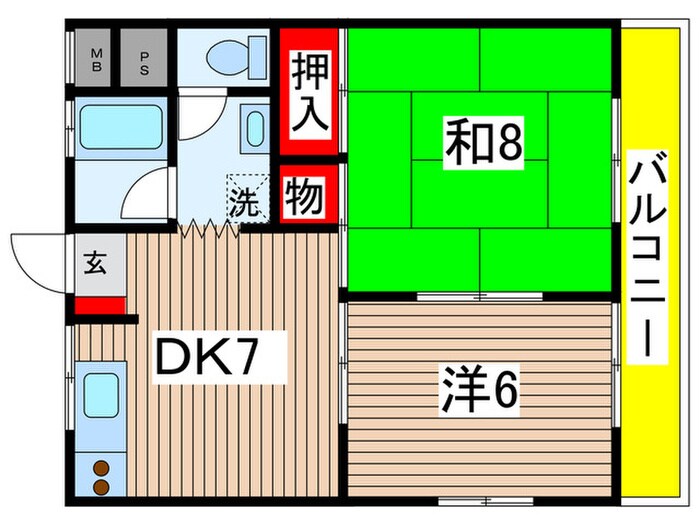 リバーランドハイツＢの間取り図