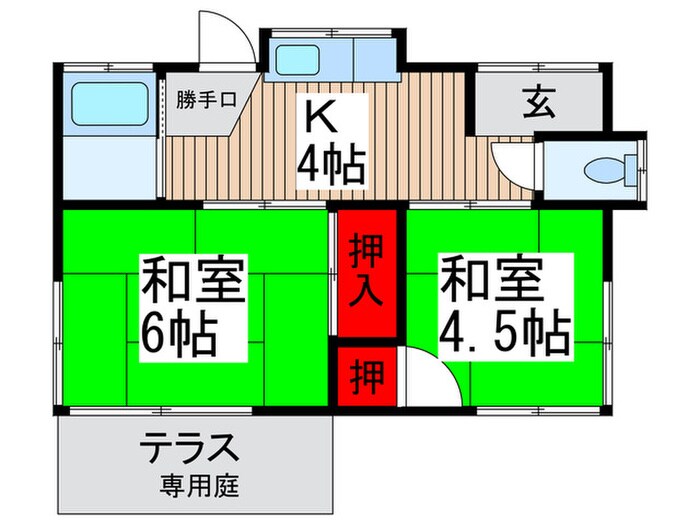 古宮貸家の間取り図