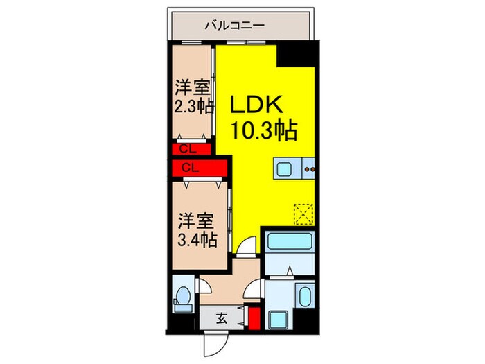 ｺﾝﾌｫﾘｱ・ﾘｳﾞ豊洲ｷｬﾅﾙの間取り図