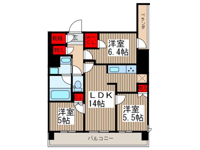 ドゥーエ大宮の間取り図