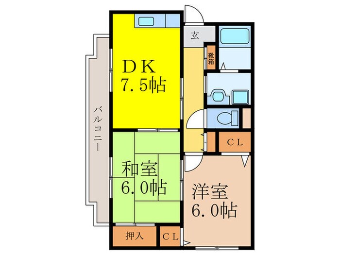 エスポワ－ル新中条の間取り図