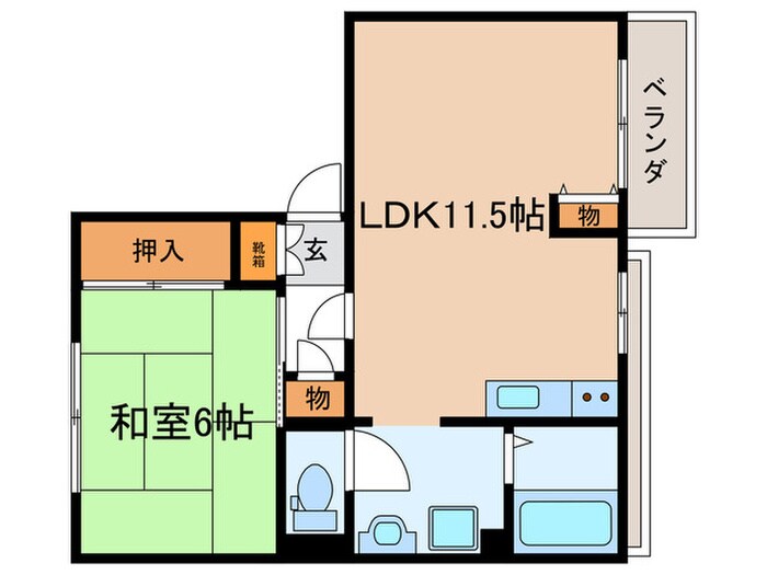 タウニィ松尾Ａ棟の間取り図