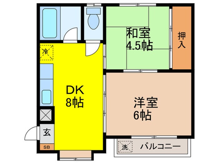 ジョイテル西田辺Ⅱの間取り図