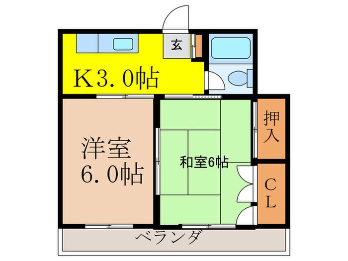南茨木ハイツの間取り図