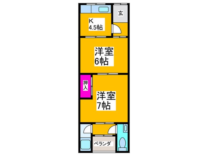 沢ノ町文化北向きの間取り図