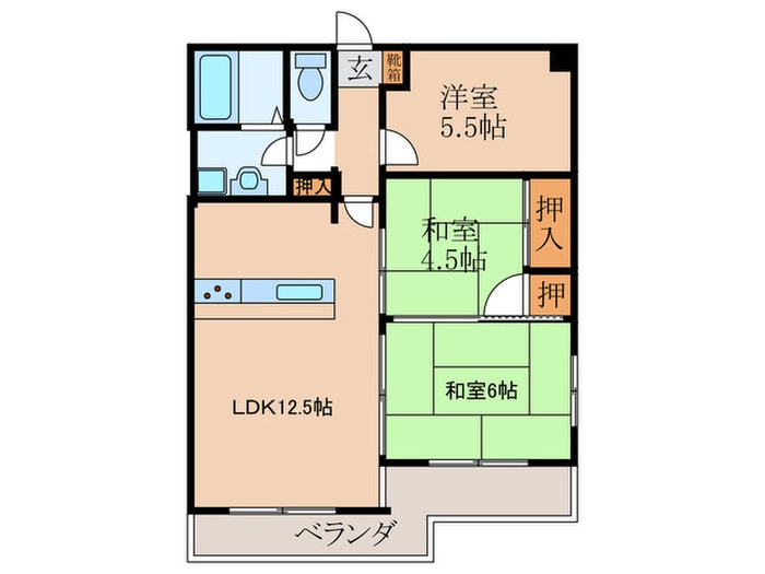 第３４長栄ヴィラ大成さがの間取り図