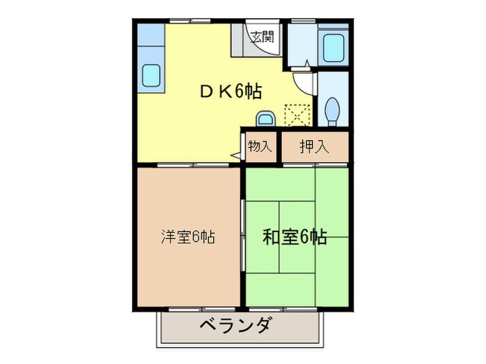 パナハイツ　東岸和田の間取り図