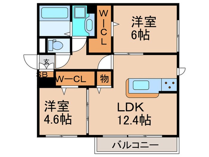 グランヴェールⅥの間取り図