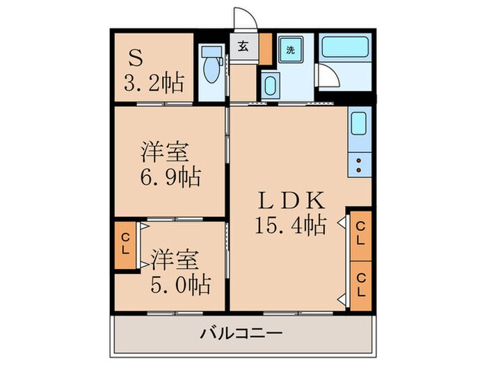 インサイトルポ山科新十条の間取り図