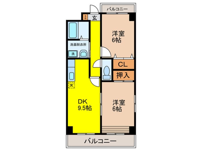 Ｈａｃｈｉｂｕｓｅ帝塚山の間取り図