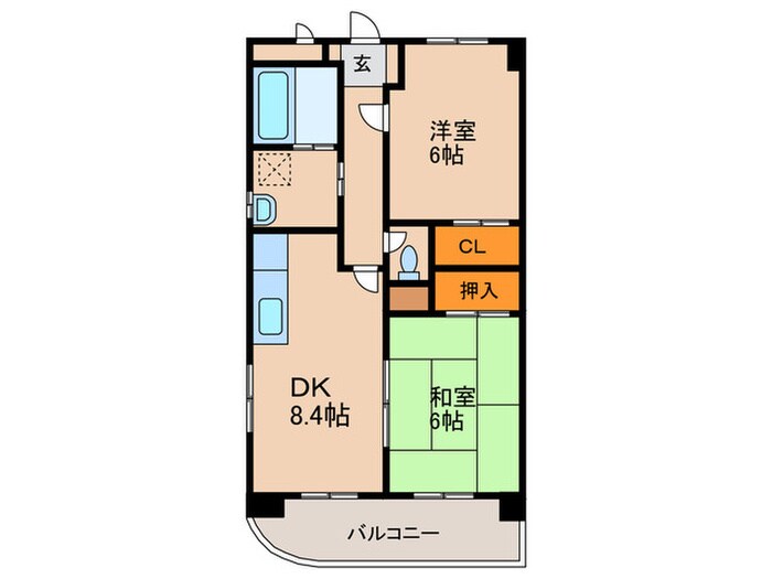 ミドール南ヶ丘の間取り図