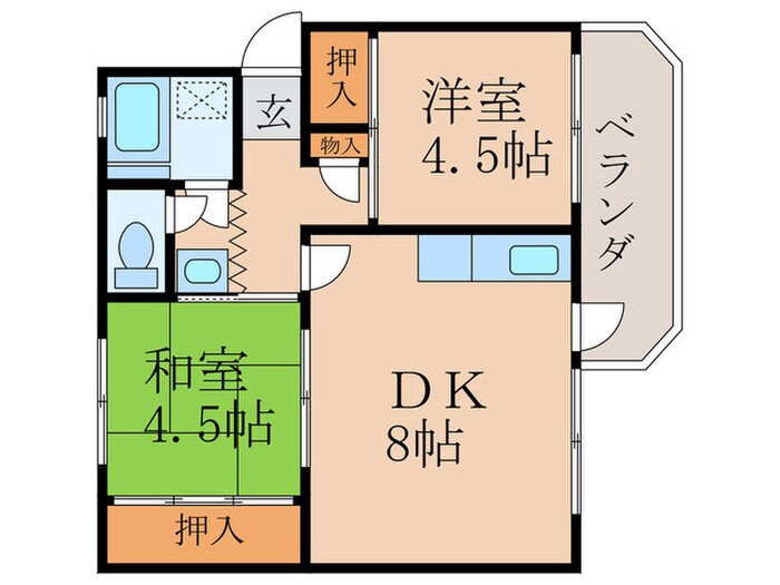 宮市アパートの間取り図