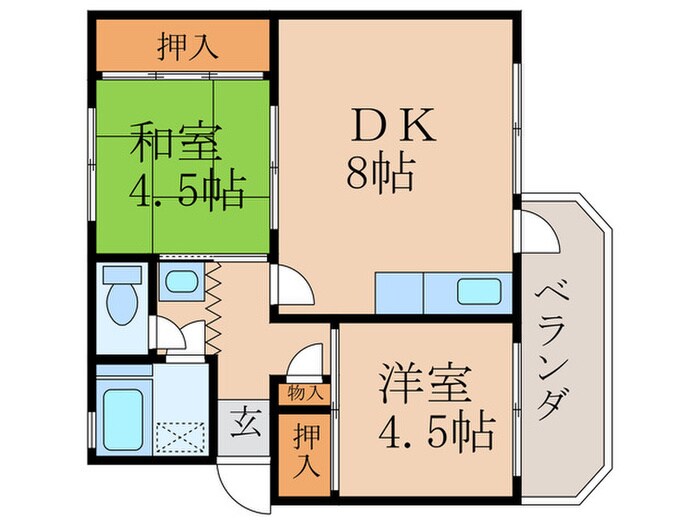 宮市アパートの間取り図