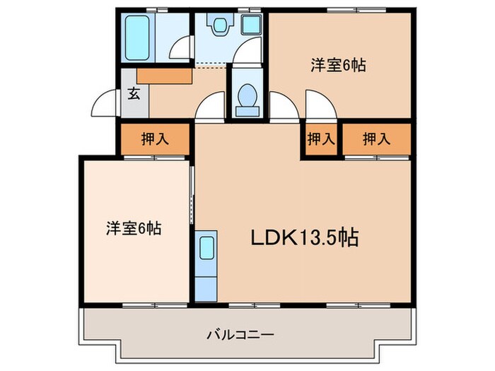 第２パ－プルハイムの間取り図