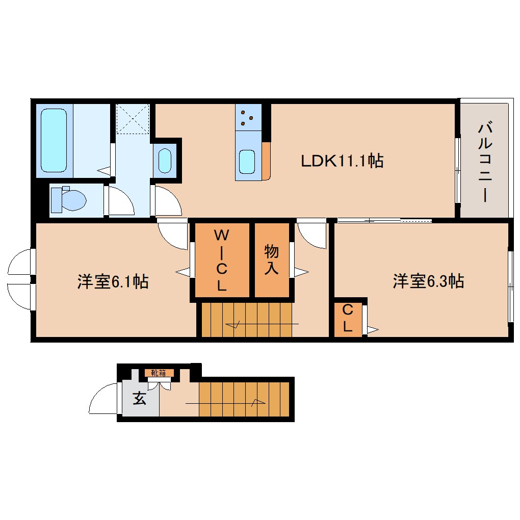 志都美駅 徒歩15分 2階の間取り図