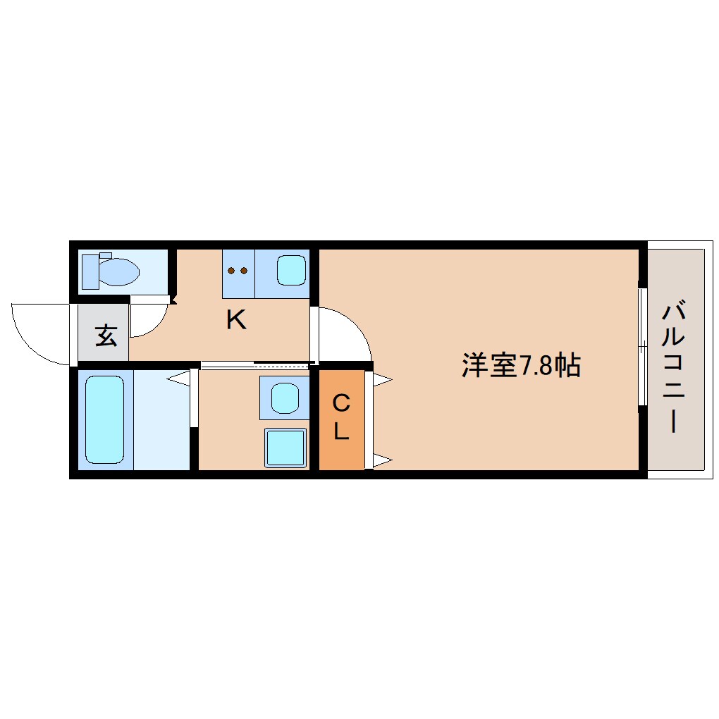 富雄駅 徒歩3分 2階の間取り図
