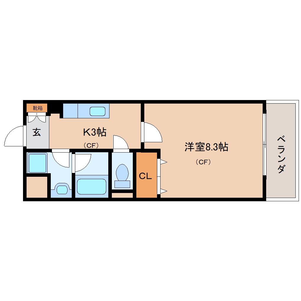 奈良駅 徒歩2分 6階の間取り図
