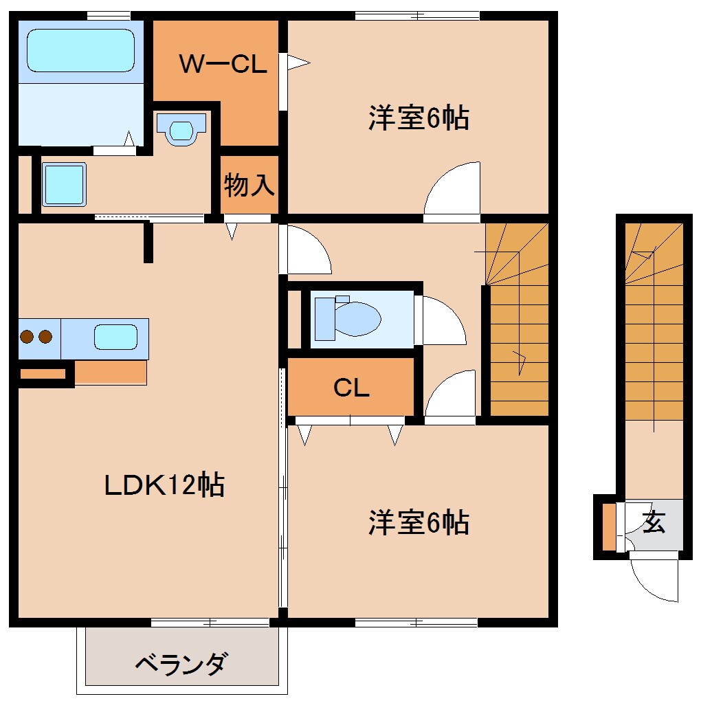 近鉄奈良駅 バス10分　大安寺下車：停歩12分 2階の間取り図