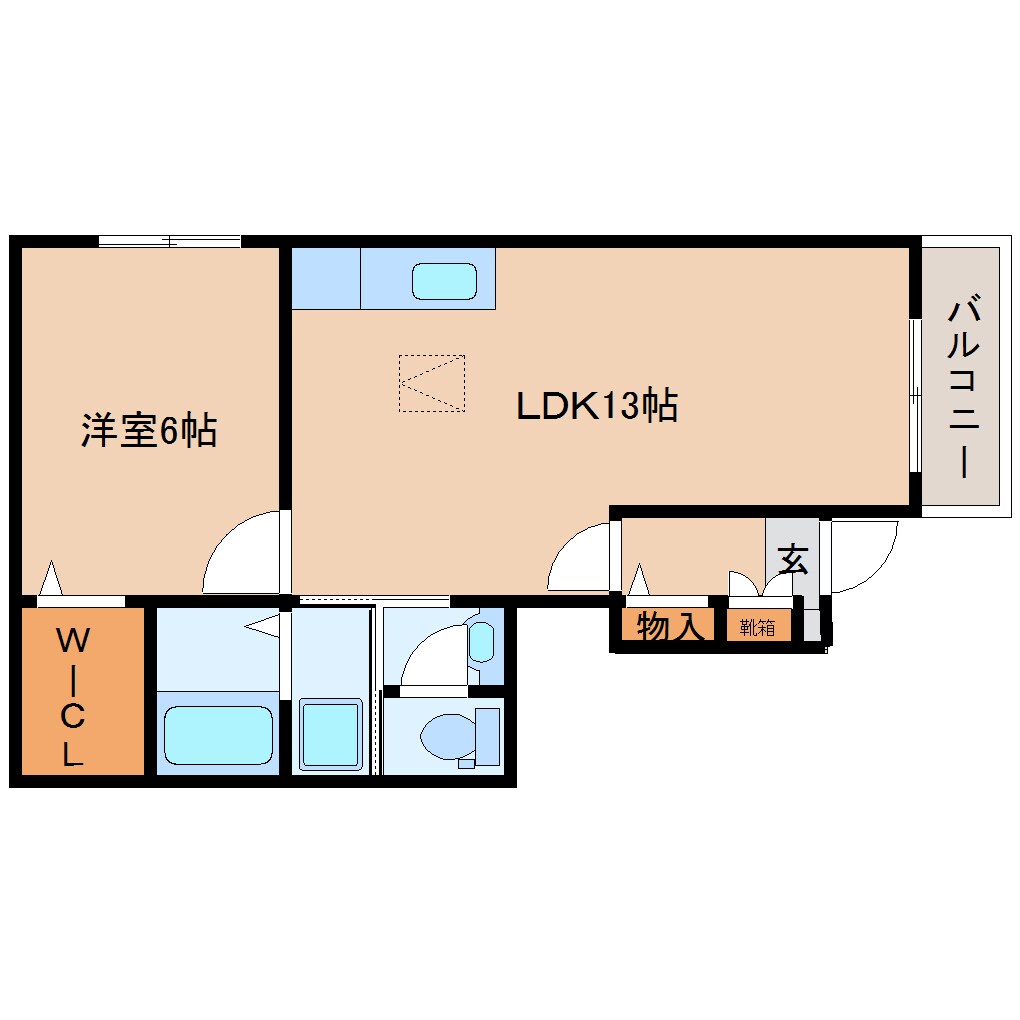 京終駅 徒歩7分 1階の間取り図