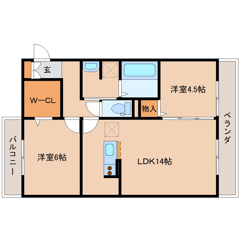 奈良駅 バス8分　北神殿下車：停歩6分 2階の間取り図