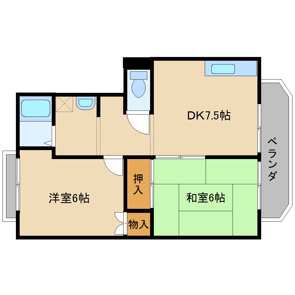 近鉄下田駅 徒歩2分 2階の間取り図