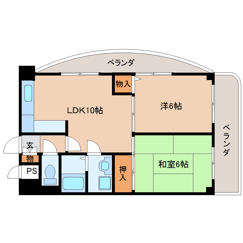 五位堂駅 徒歩5分 6階の間取り図