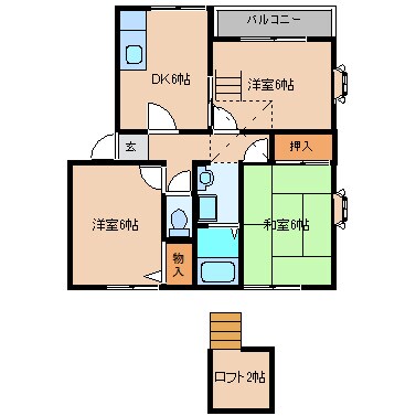 五位堂駅 徒歩12分 2階の間取り図