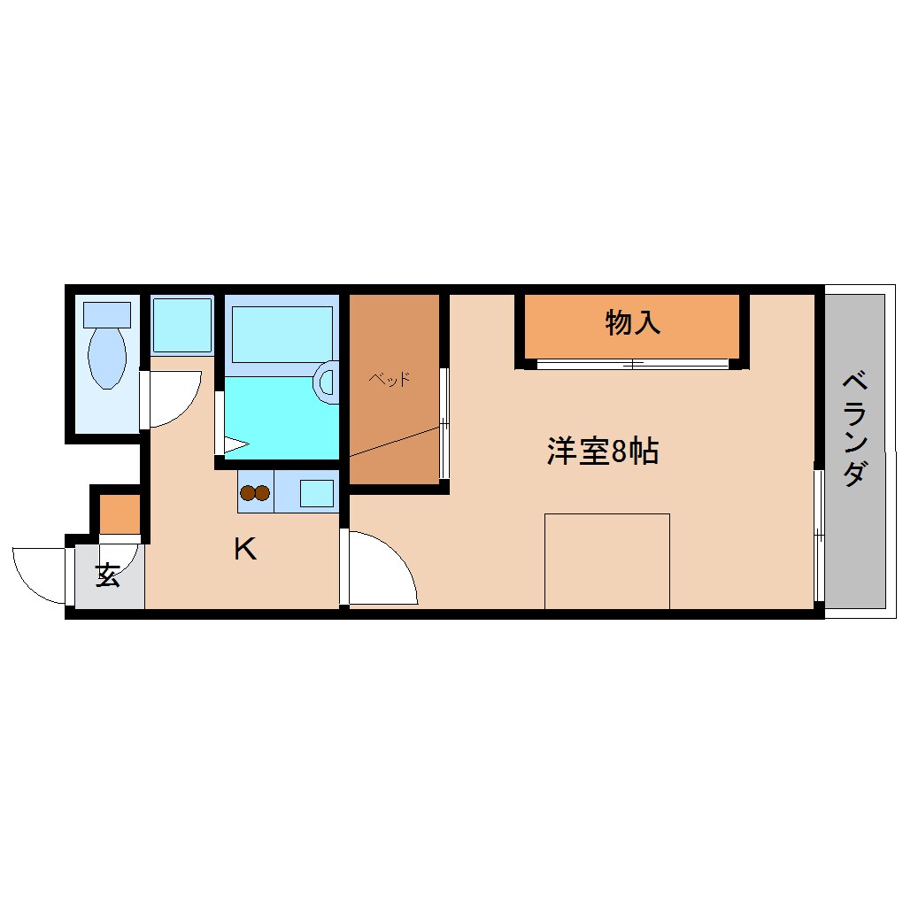 近鉄下田駅 徒歩1分 2階の間取り図