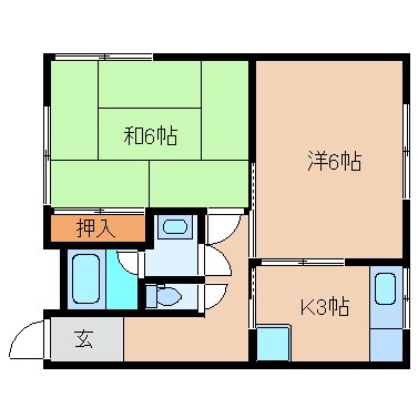 近鉄下田駅 徒歩7分 2階の間取り図