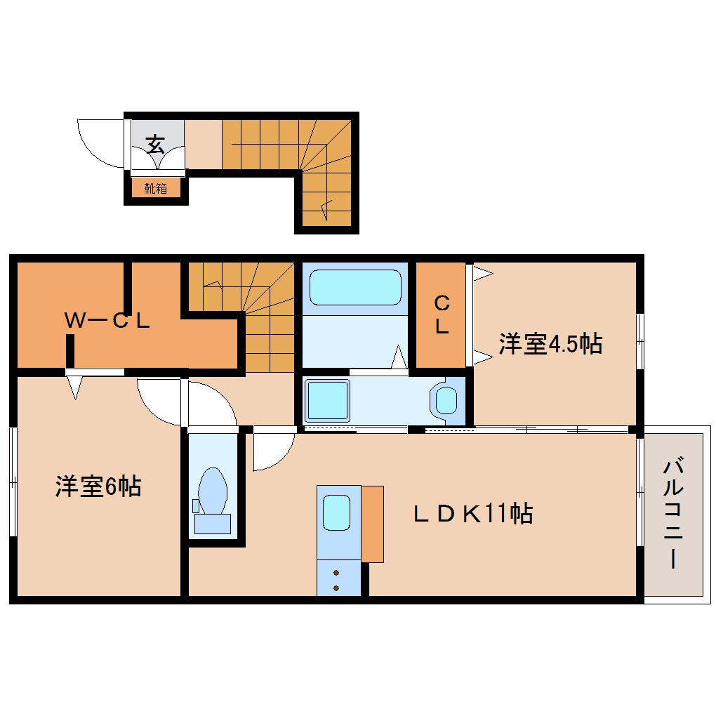 当麻寺駅 徒歩3分 2階の間取り図