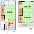 近鉄大阪線（近畿） 二上駅 2階建 築52年の間取図